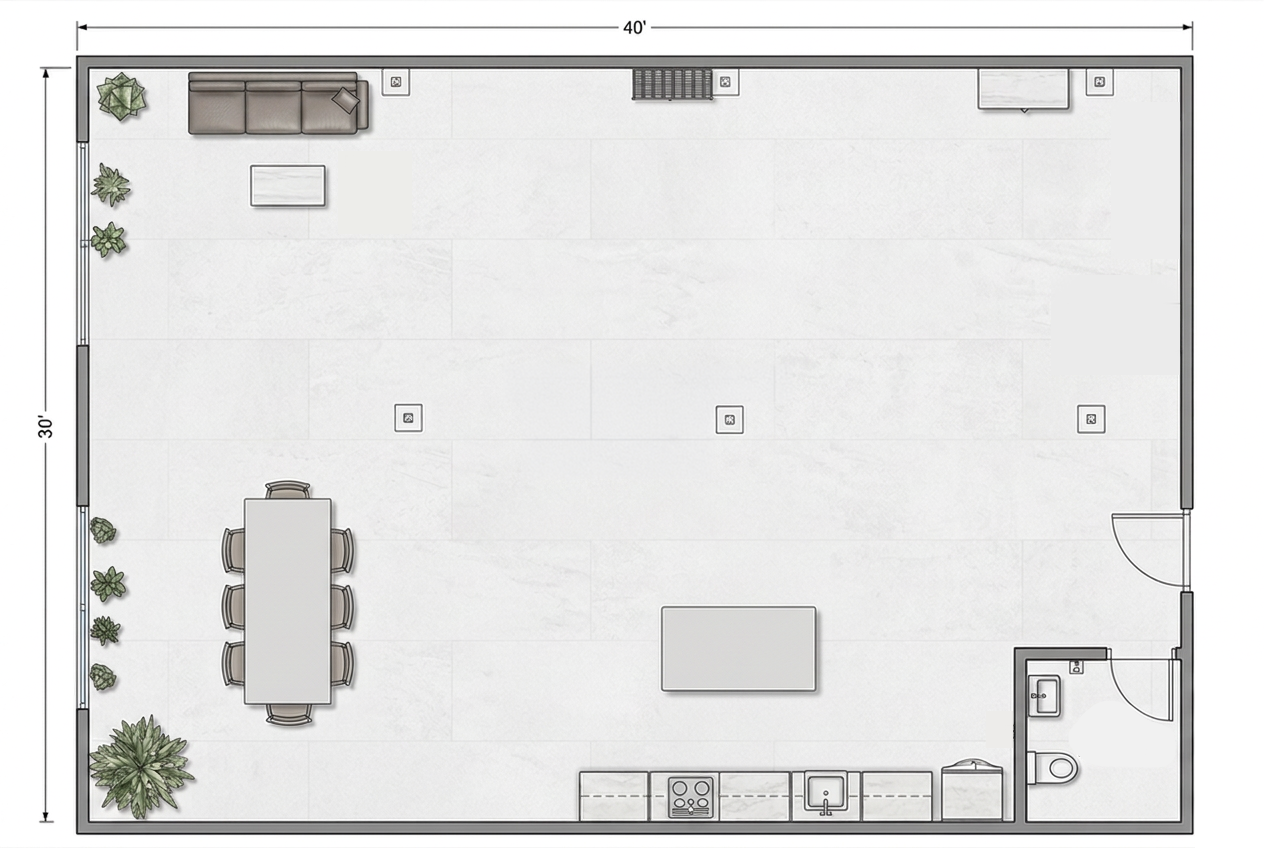 Studio architectural floorplan